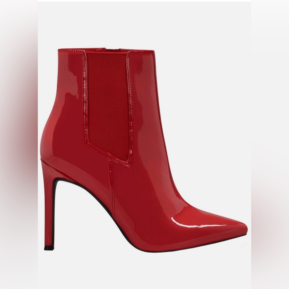 Pretty red pointed toes booties.  Brand new in the box. Never worn